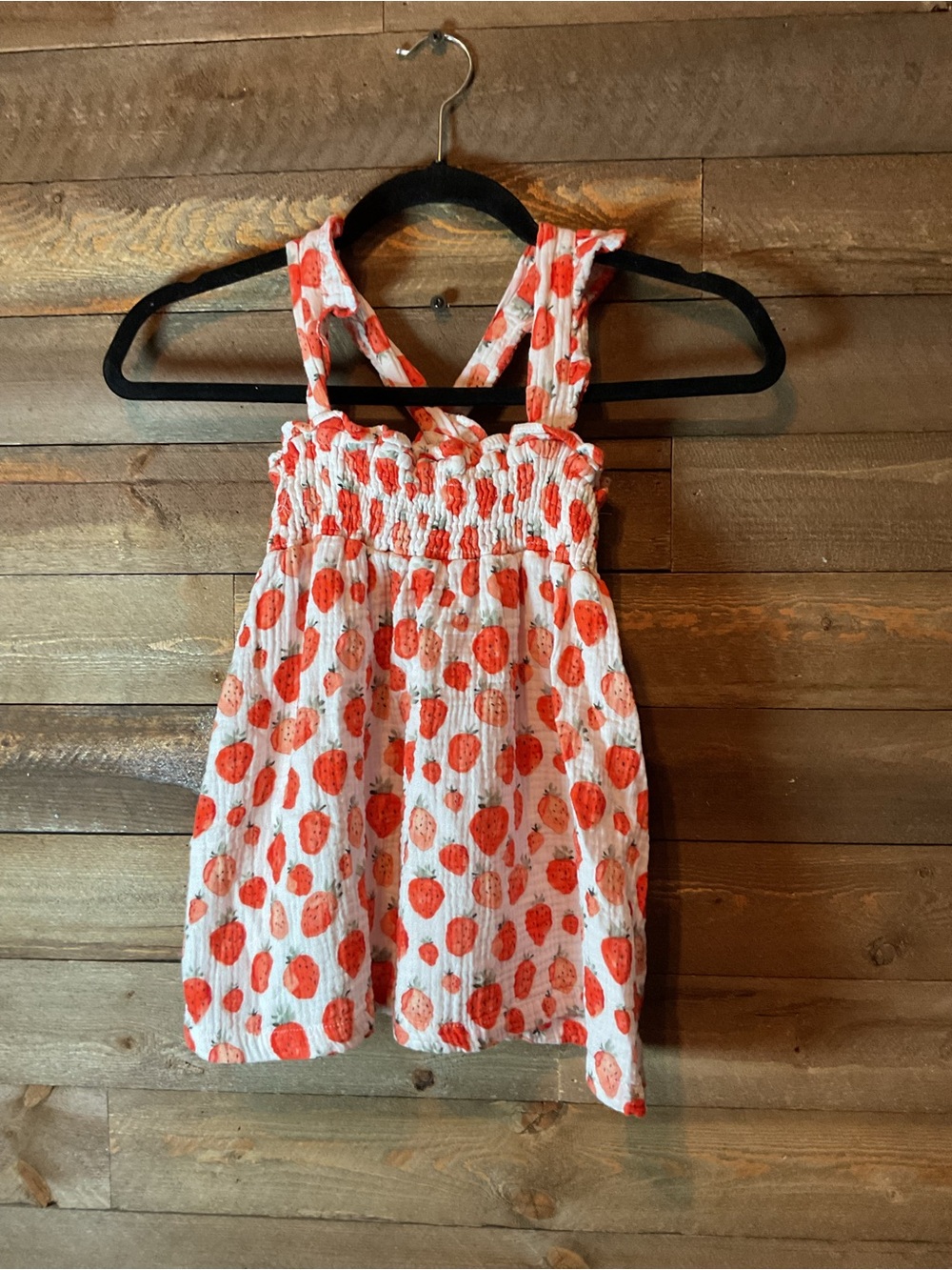 Abby & Evie Gauzy Strawberry Fields Dress Girls Size 3